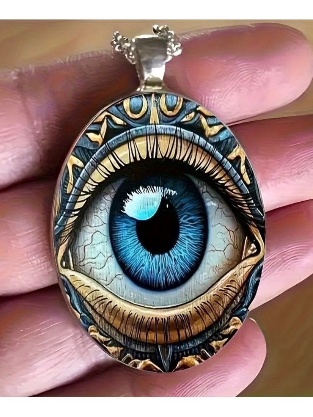 Eye-Catching Blue Eye Pendant Necklace - wizard/witch costume win! - Picture 3 of 3